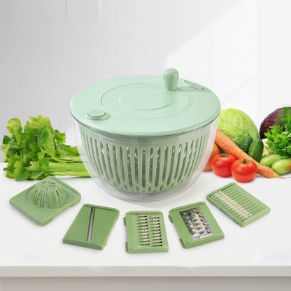 5-in-1 Multifunctional Salad Spinner & Vegetable Slicer Prep Bowl