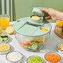 5-in-1 Salad Spinner with 5 Slicing Blades — Wash, Dry & Slice Veggies Fast