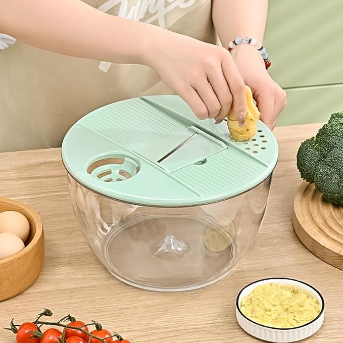5-in-1 Multifunctional Salad Spinner & Vegetable Slicer Prep Bowl
