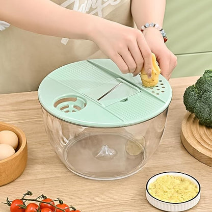 5-in-1 Multifunctional Salad Spinner & Vegetable Slicer Prep Bowl