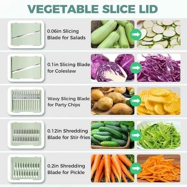 5-in-1 Multifunctional Salad Spinner & Vegetable Slicer Prep Bowl