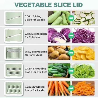 5-in-1 Multifunctional Salad Spinner & Vegetable Slicer Prep Bowl